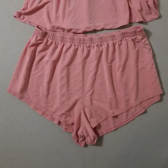 Athleta Calm Cool Pajama Set Size Small Pink Elastic Waistband - Picture 2 of 11